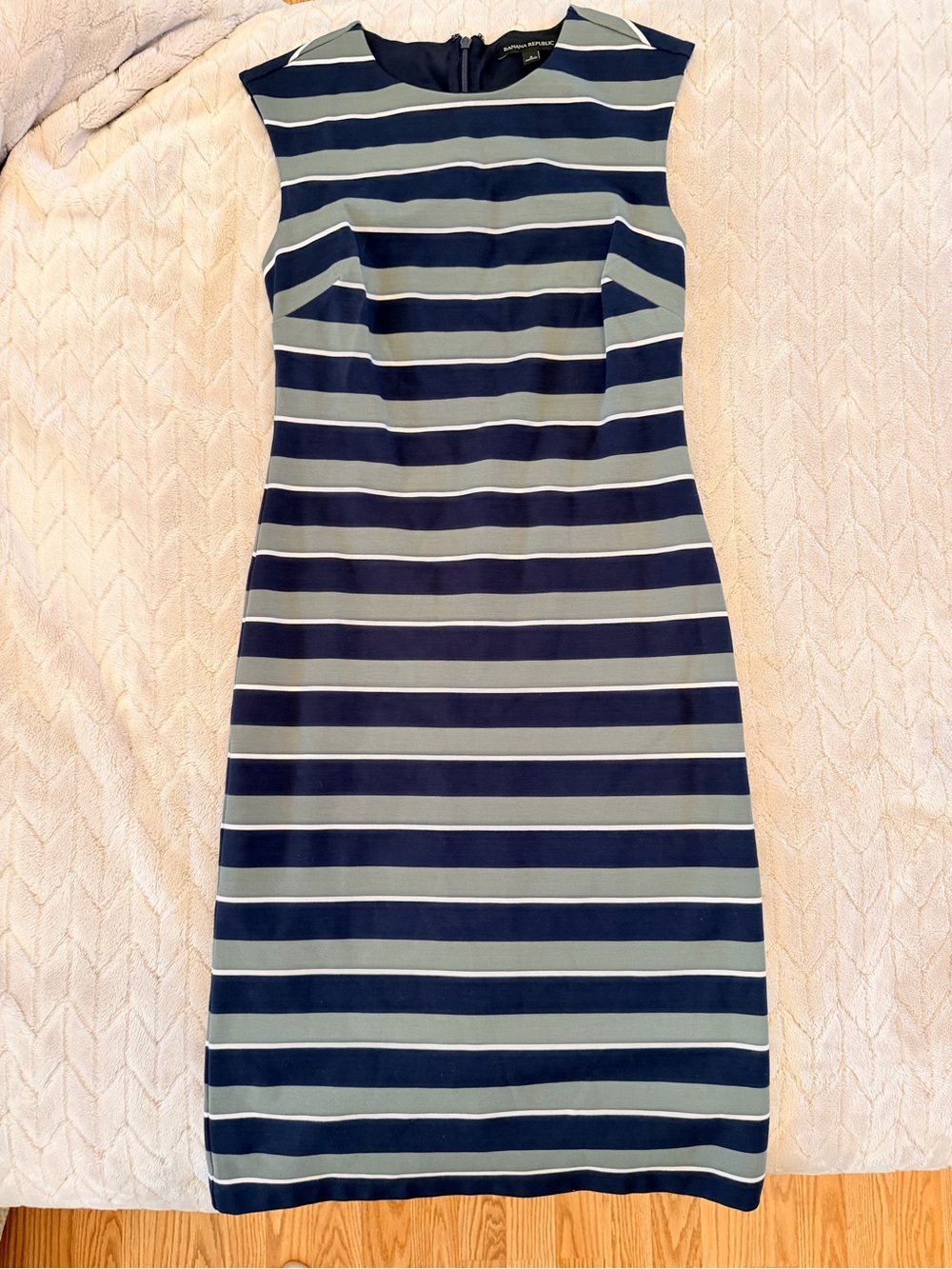 Banana Republic Navy and Light Blue Striped Sheath Dress